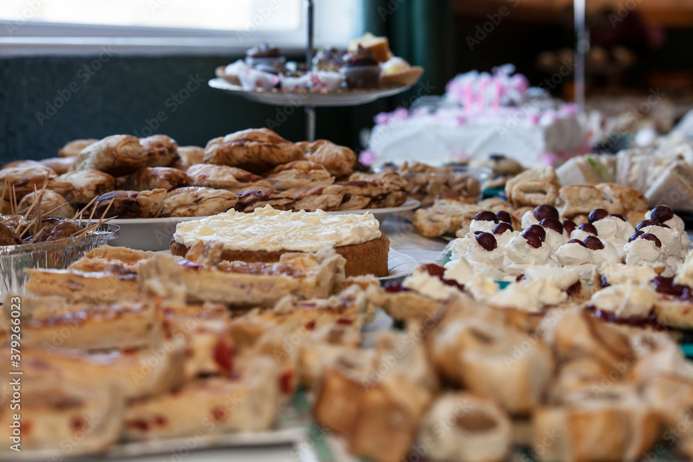 various pastries and cakes