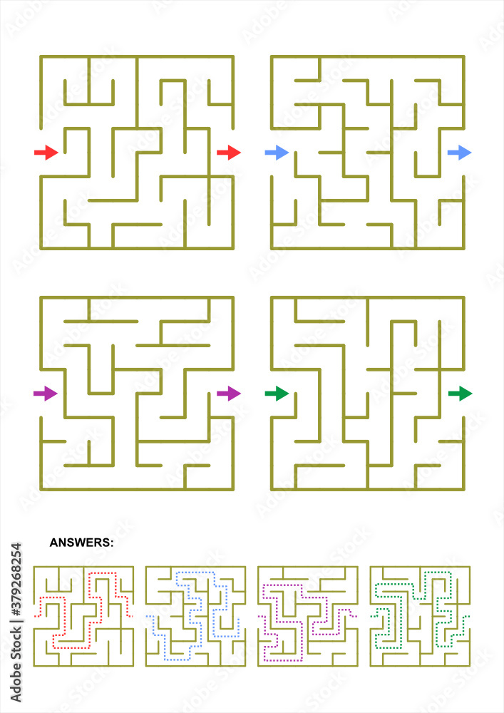 Four easy mazes for kids templates
Four easy mazes for kids templates