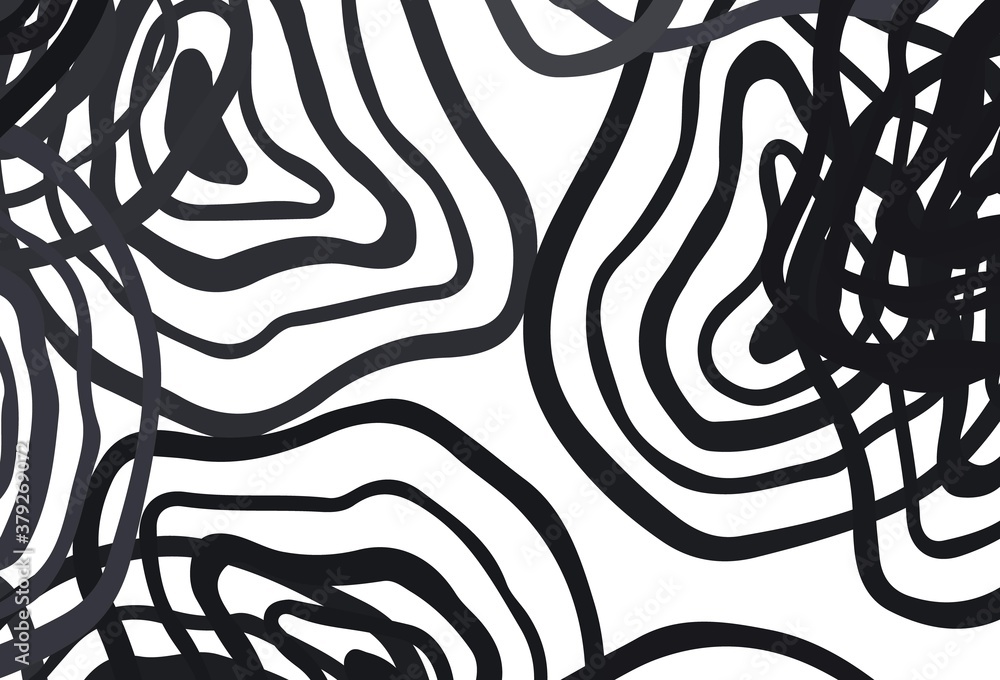 Naklejka premium Light Gray vector layout with curved lines.