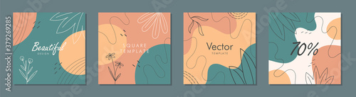 Sale square banner template for social media posts, mobile apps, banners design and web/internet ads. Trendy abstract square template with colorful concept.