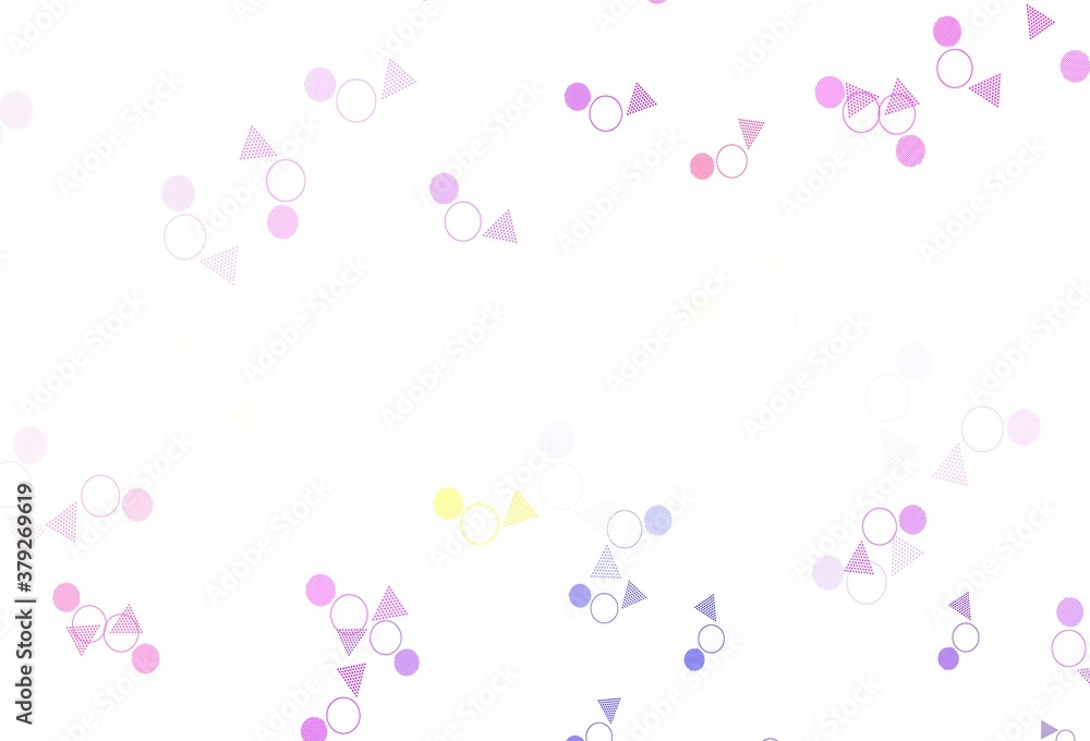 Light Multicolor vector pattern with polygonal style with circles.
