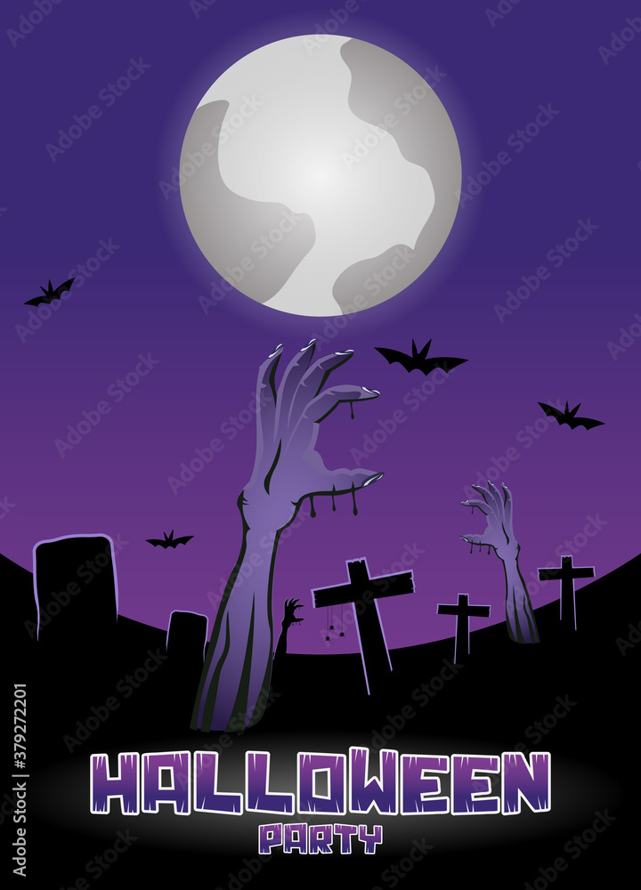 Halloween party vector banner. Halloween poster design template.