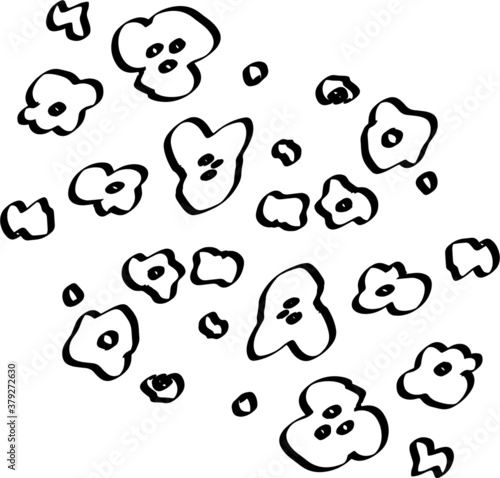 Illustration pattern of studded flowers.