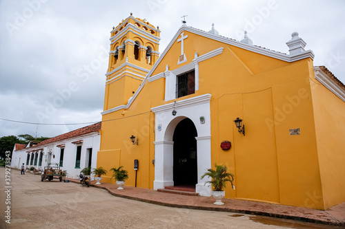 Front view of Iglesia De San Augustin (church of San Augustin) at Santa Cruz de Mompox, Colombia, World Heritage photo