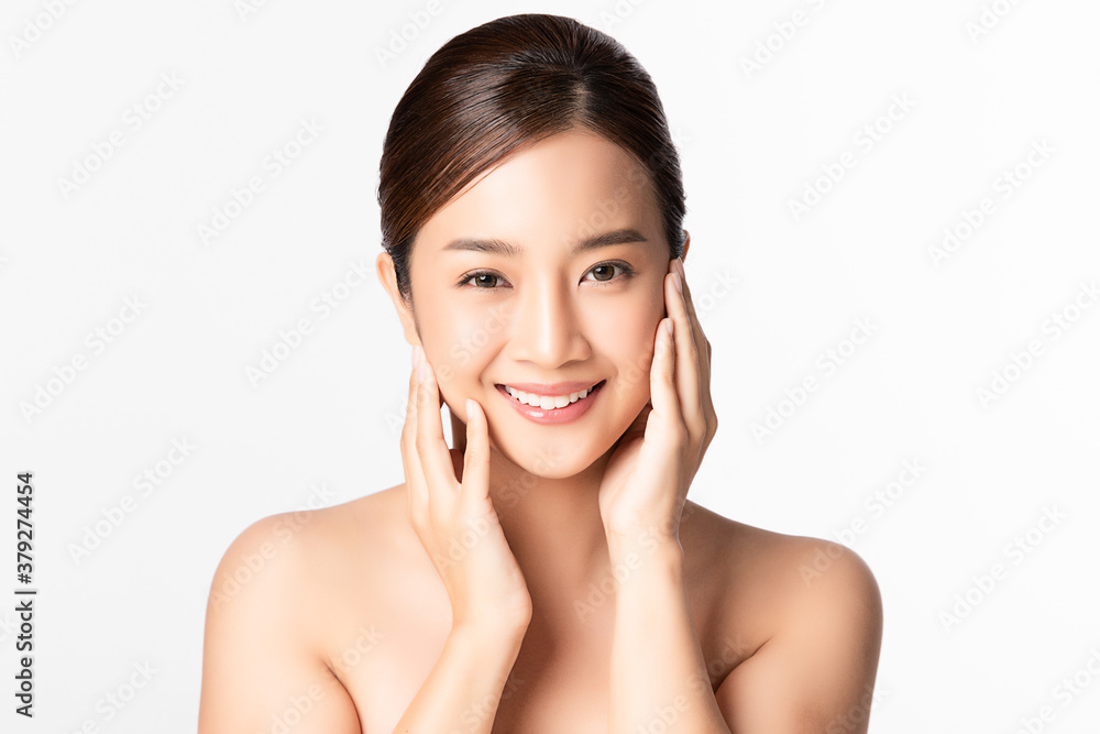 Beautiful young asian woman with clean fresh skin on white background, Face care, Facial treatment, Cosmetology, beauty and spa, Asian women portrait Beautiful young asian woman with clean fresh skin on white background, Face care, Facial treatment, Cosmetology, beauty and spa, Asian women portrait