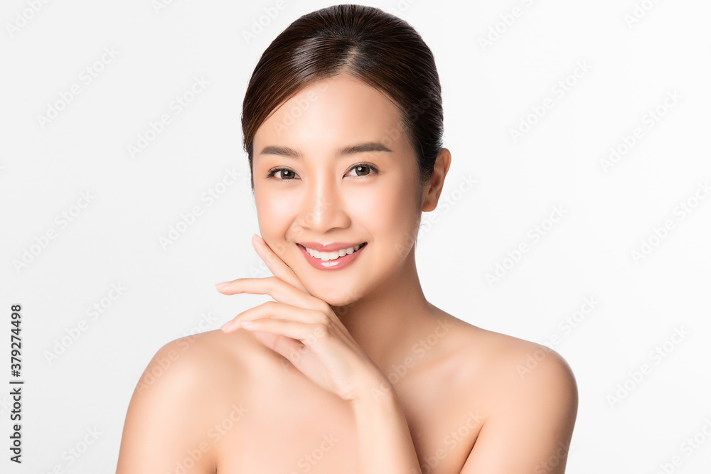 Beautiful young asian woman with clean fresh skin on white background, Face care, Facial treatment, Cosmetology, beauty and spa, Asian women portrait Beautiful young asian woman with clean fresh skin on white background, Face care, Facial treatment, Cosmetology, beauty and spa, Asian women portrait