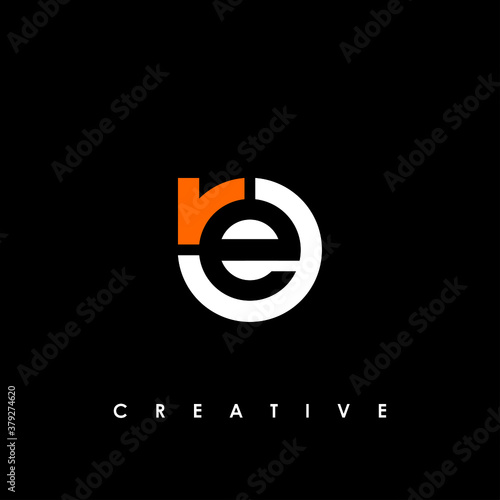 Initial Letter ER or RE Logo Design vector Template. Creative Abstract ER Logo Design Vector Illustration
 photo