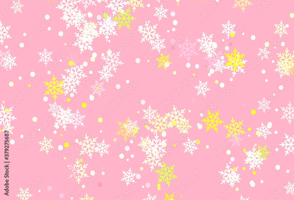 Light Green, Red vector layout with bright snowflakes. Light Green, Red vector layout with bright snowflakes.