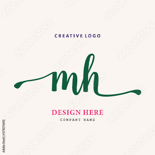 pharmacy MH letter logo is simple, easy to understand and authoritative