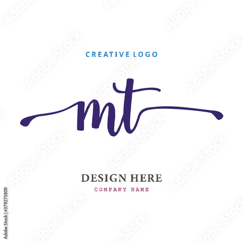 pharmacy MT letter logo is simple, easy to understand and authoritative