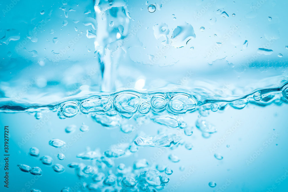 Clean bubbles under the blue water Clean bubbles under the blue water