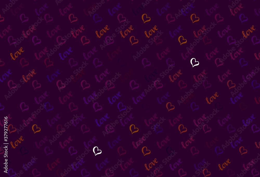Dark Blue, Red vector background with hearts. Dark Blue, Red vector background with hearts.