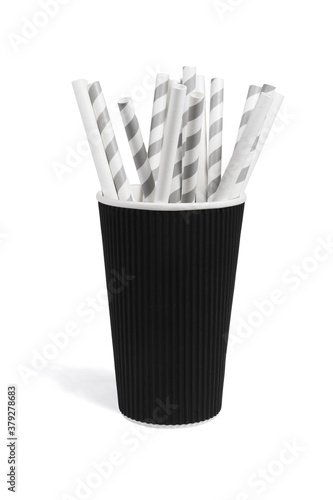 Paper Drinking Straws in Cup