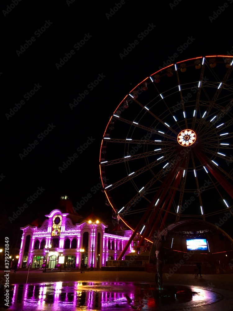 ferris wheel in night