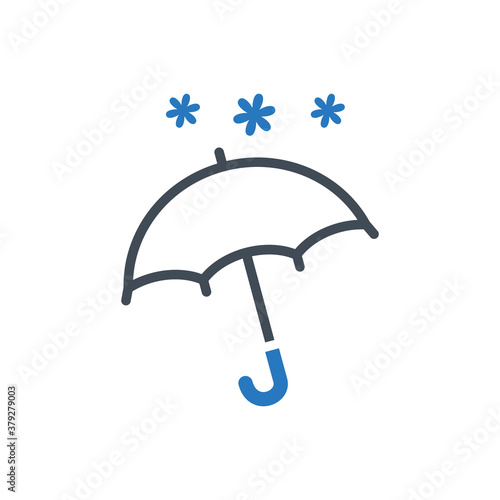 Snow and umbrella icon