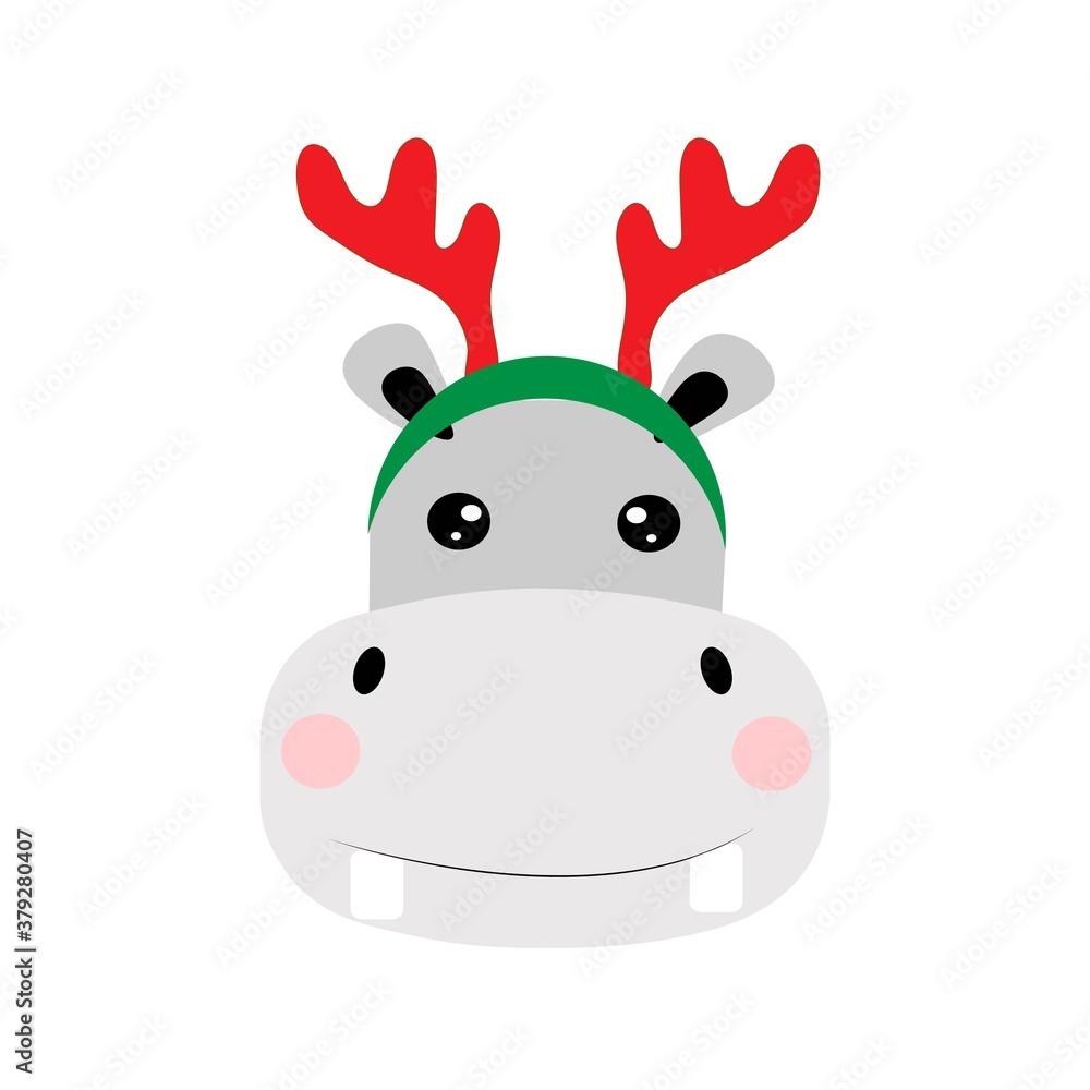 Fototapeta premium cute christmas animal character illustration