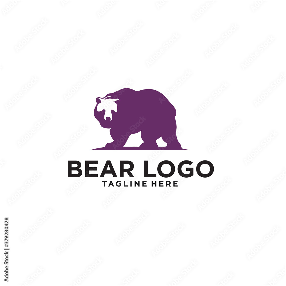 bear logo design icon silhouette vector
