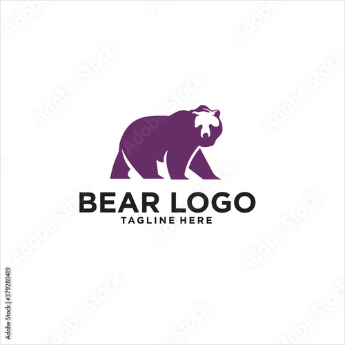 bear logo design template silhouette vector icon