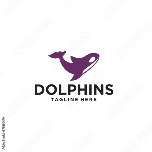 dolphin logo design template silhouette vector icon