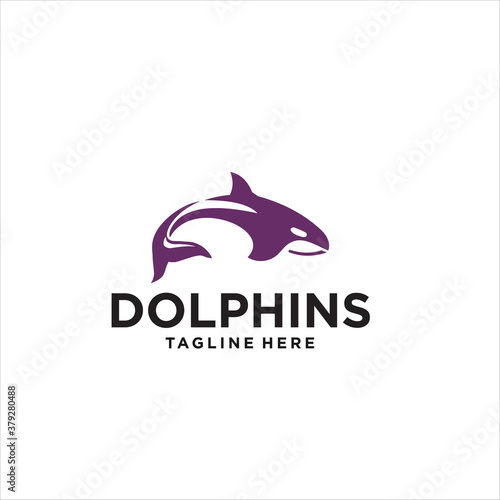 dolphin logo design template silhouette vector icon