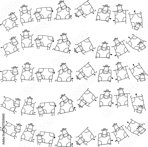 vector cartoon cows background