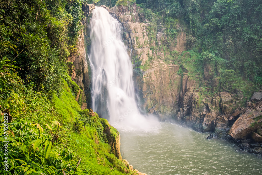 Deep forest waterfall at Haew narok waterfall, Khao Yai National Park, Nakhon Nayok Province, Thailand.
