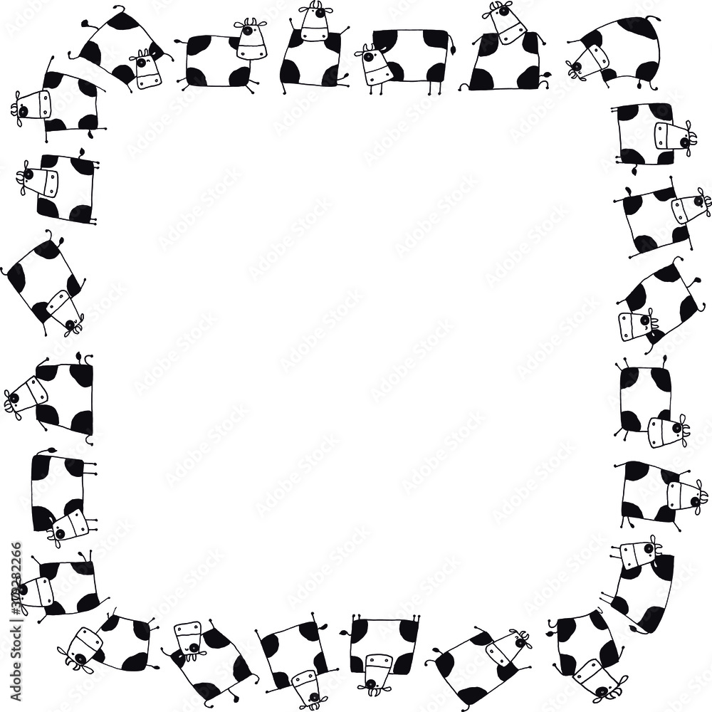 vector cartoon cows background vector cartoon cows background