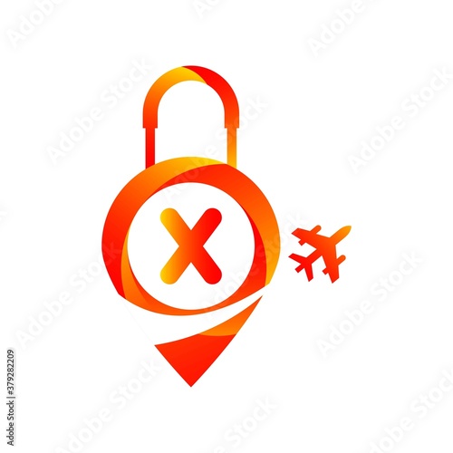 Letter x Air Travel Logo Design Template.Travel time.Vector illustration.Flight plane. Vector illustration.