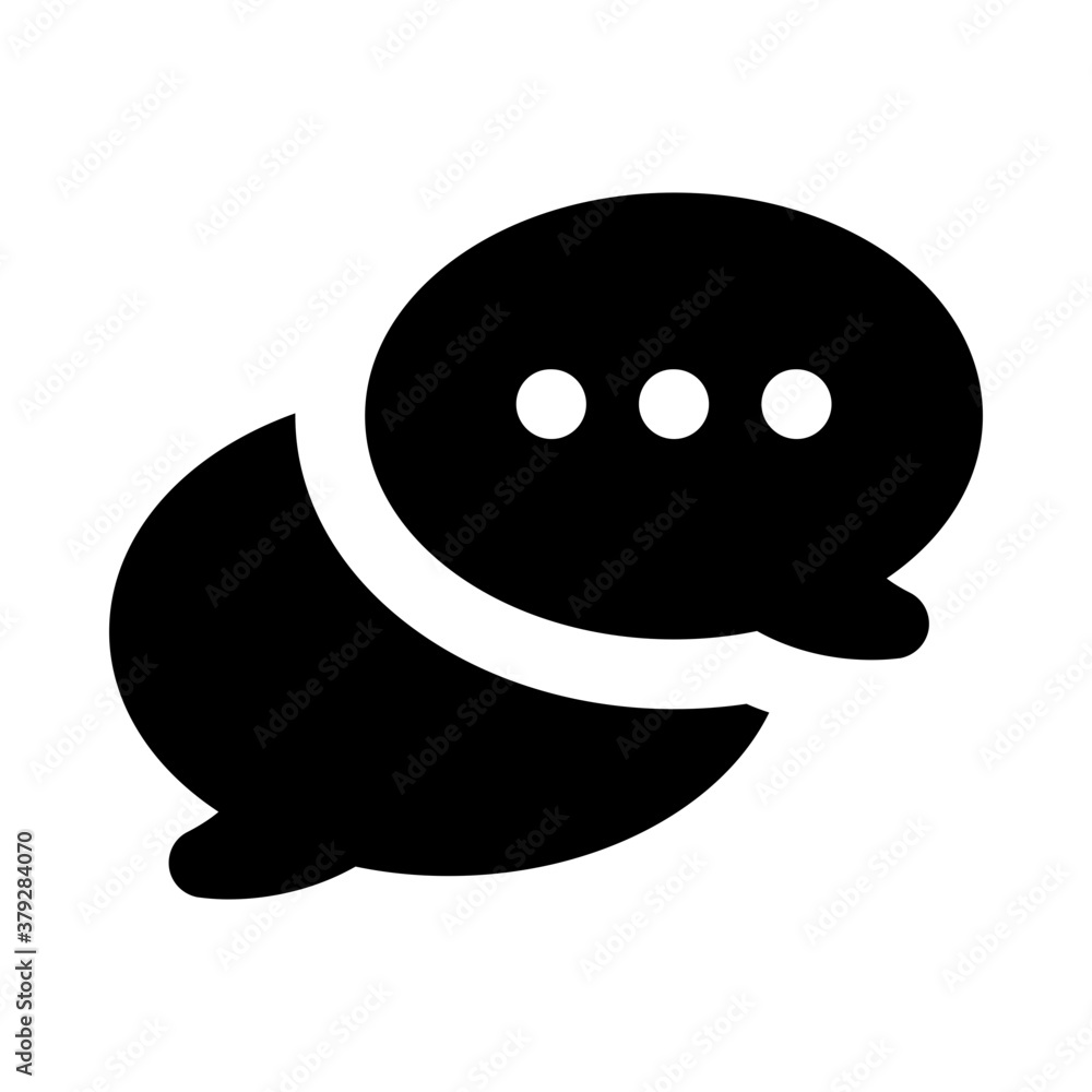 Two chat bubbles depicting concept of communication icon
Two chat bubbles depicting concept of communication icon