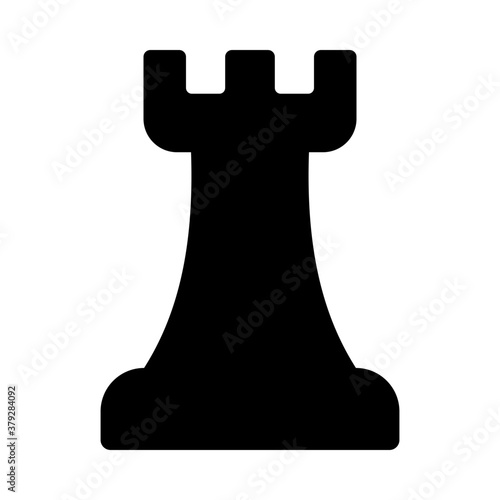 
Filled vector design of chess piece, rook pawn 
