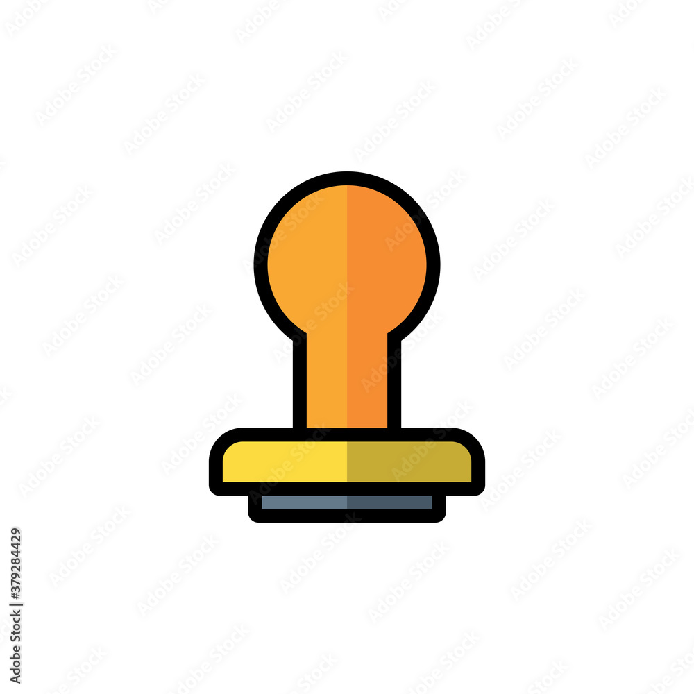 Rubber Stamp Flat Icon Design Vector Template Illustration Rubber Stamp Flat Icon Design Vector Template Illustration