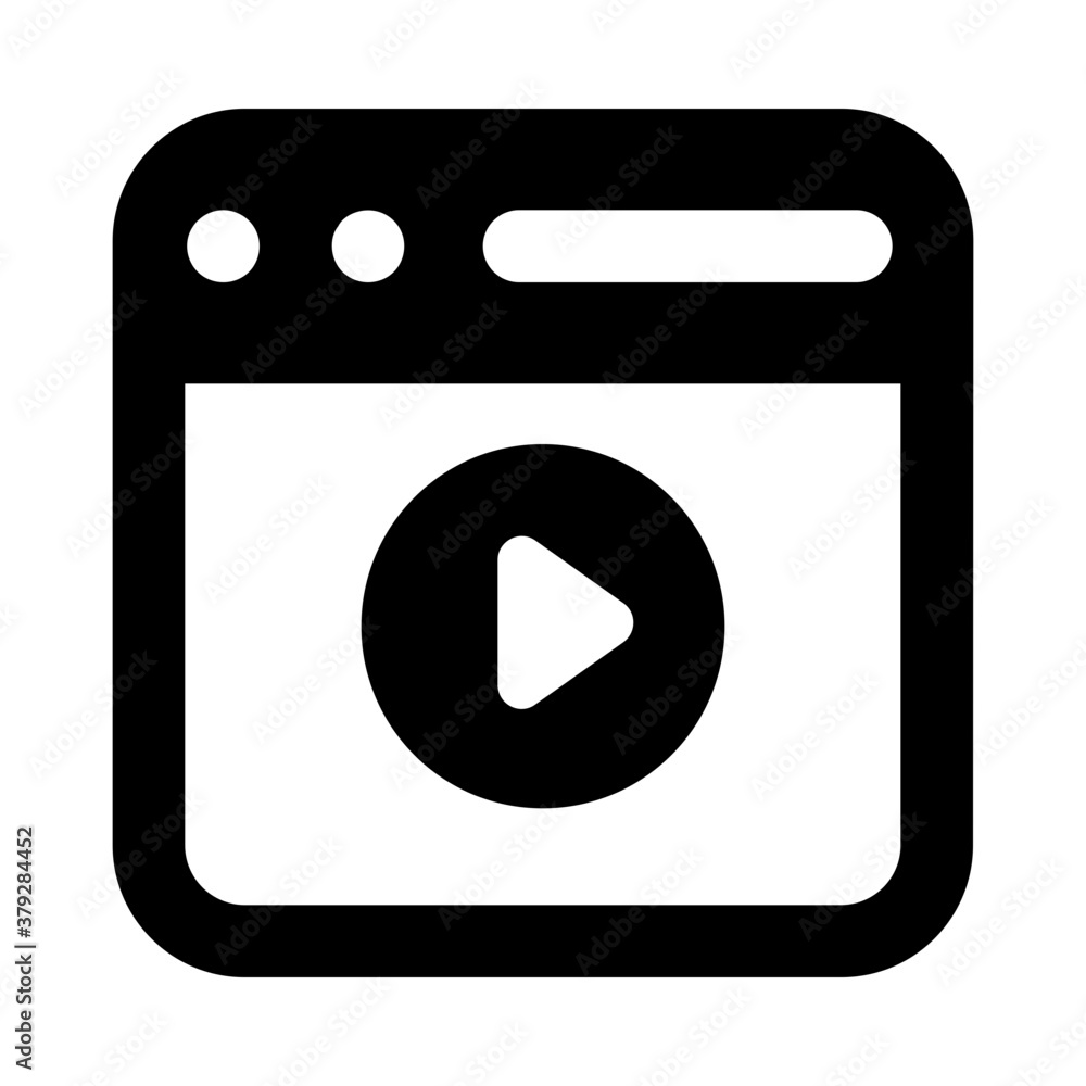 Online video icon in glyph style, media player vector
Online video icon in glyph style, media player vector