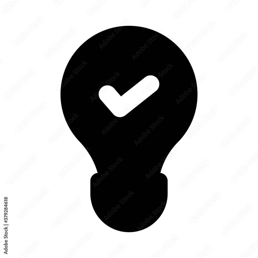 Conceptual solid design of verified idea icon
Conceptual solid design of verified idea icon