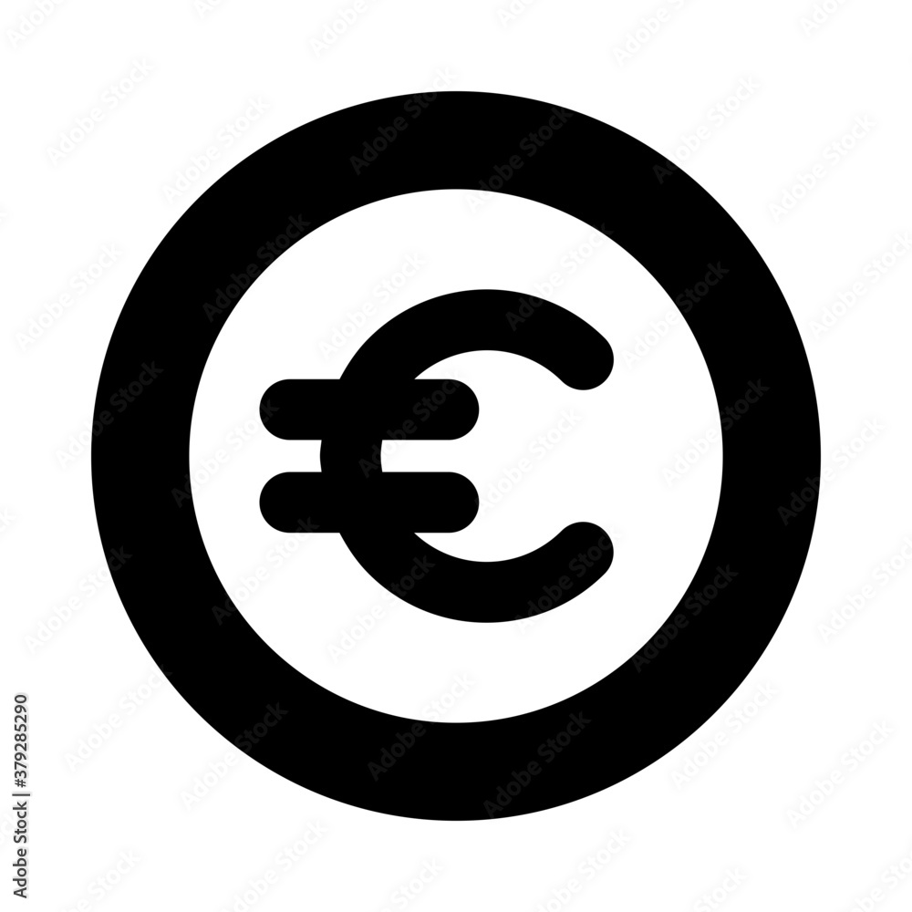 
A trendy icon of euro coin, filled vector depicting european currency 
