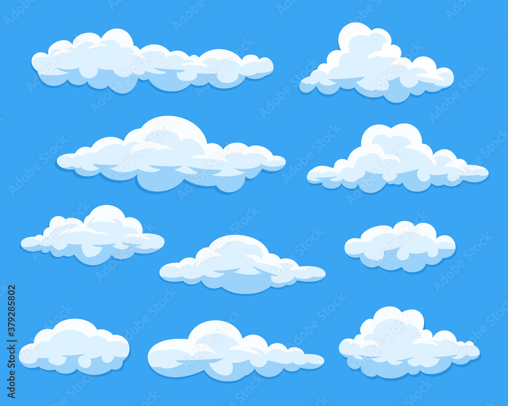 Set of cartoon clouds Set of cartoon clouds
