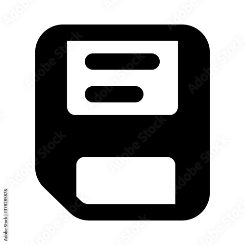 
Floppy disc icon in solid vector style 
