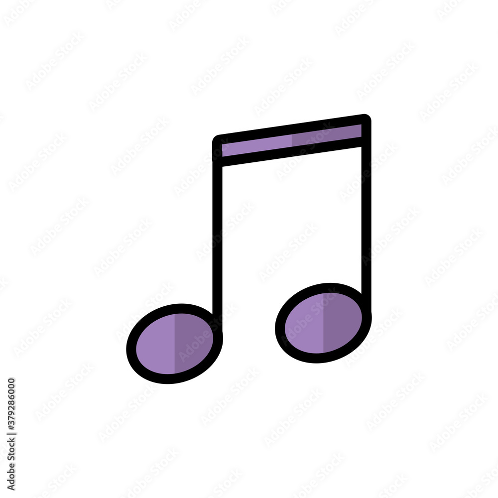 Music Note Flat Icon Design Vector Template Illustration Music Note Flat Icon Design Vector Template Illustration