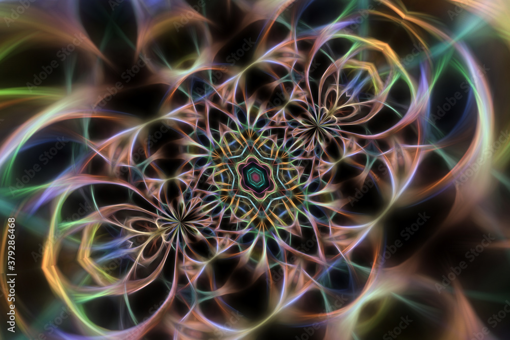 Abstract fractal background with neon pattern Abstract fractal background with neon pattern
