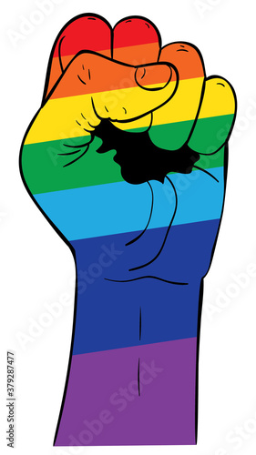 Rainbow clenched fist