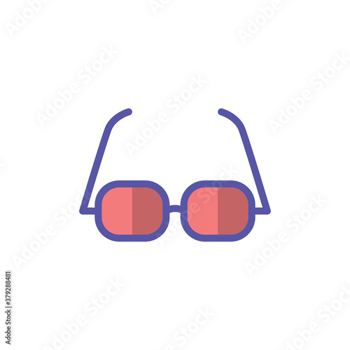 Eyeglasses Flat Icon Design Vector Template Illustration