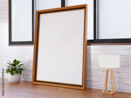 Blank Photo Frame Mockup on The Floor