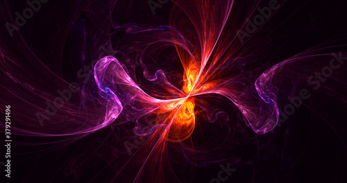 3D rendering abstract multicolor fractal light background © BetiBup33