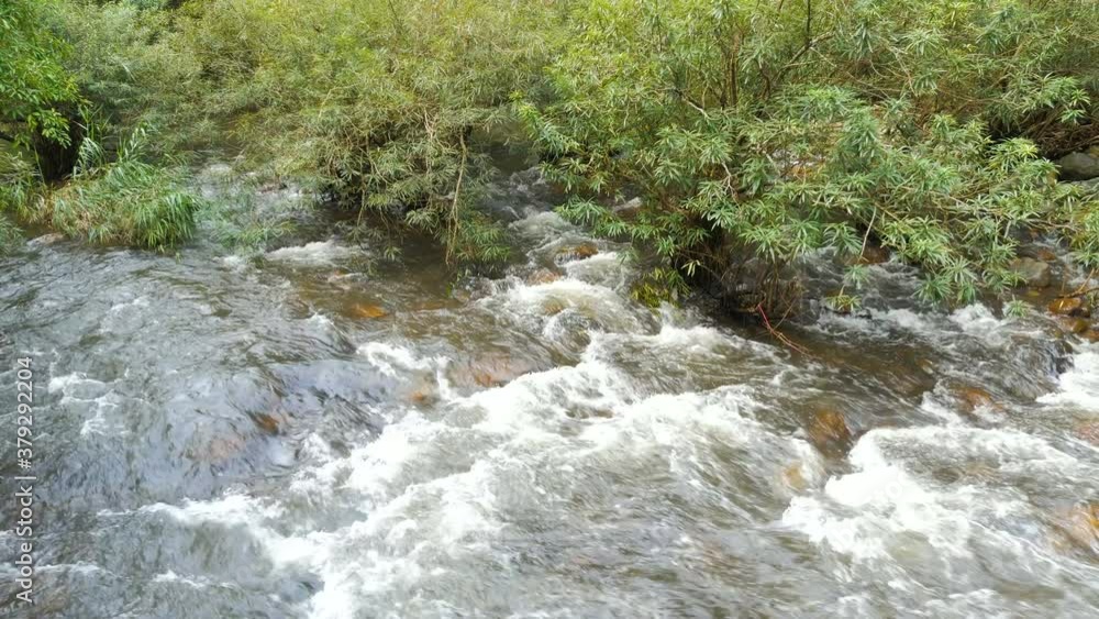 Scenic landscape of the nature streams of waterfalls Scenic landscape of the nature streams of waterfalls