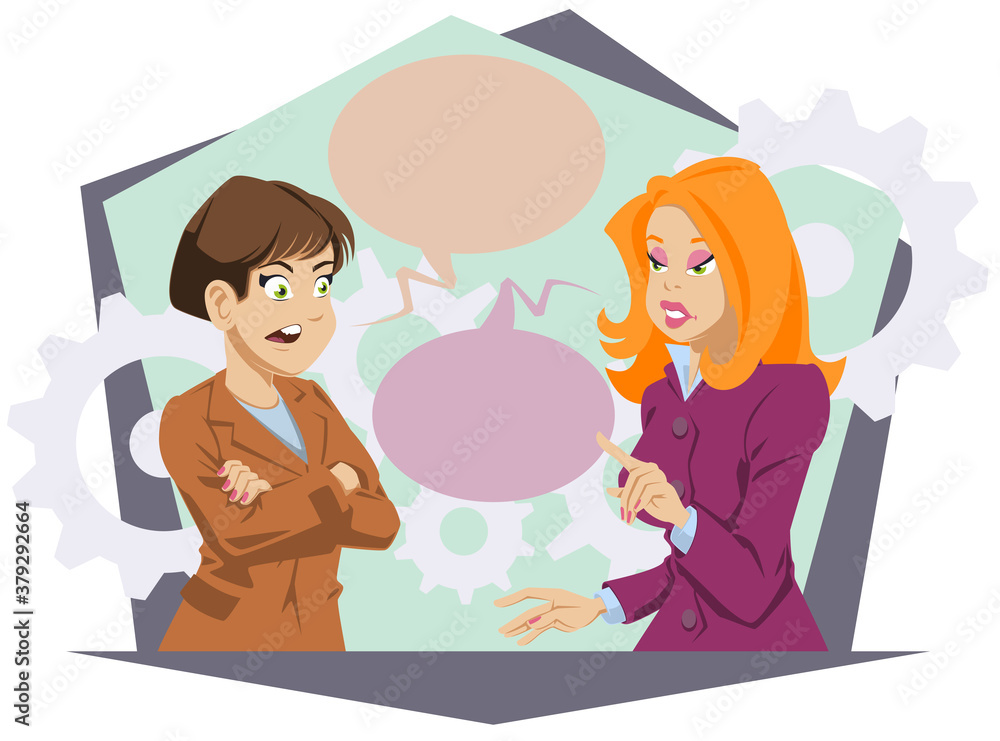 Two professional young businesswoman is talking. Two professional young businesswoman is talking.