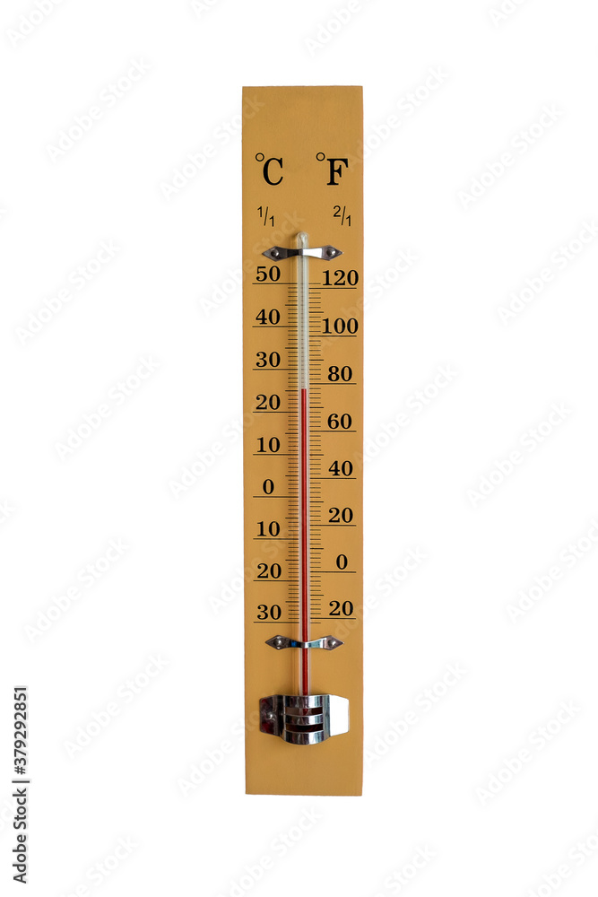 Celsius and Fahrenheit temperature isolated on white background with cut out. Celsius and Fahrenheit temperature isolated on white background with cut out.