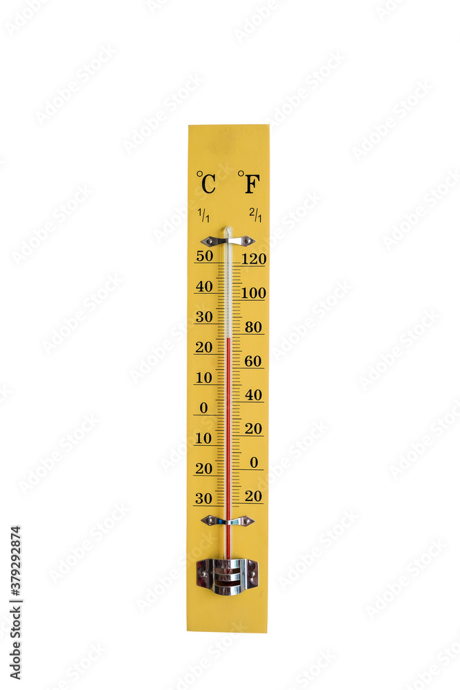Celsius and Fahrenheit temperature isolated on white background with cut out. Celsius and Fahrenheit temperature isolated on white background with cut out.