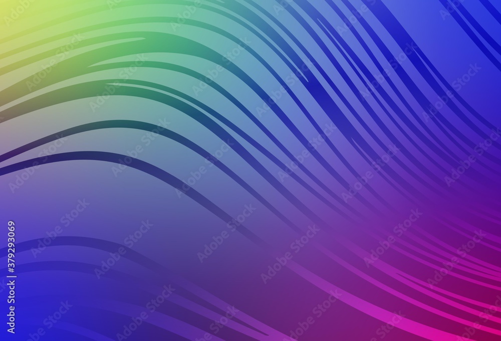 Fototapeta premium Light Multicolor vector backdrop with curved lines.