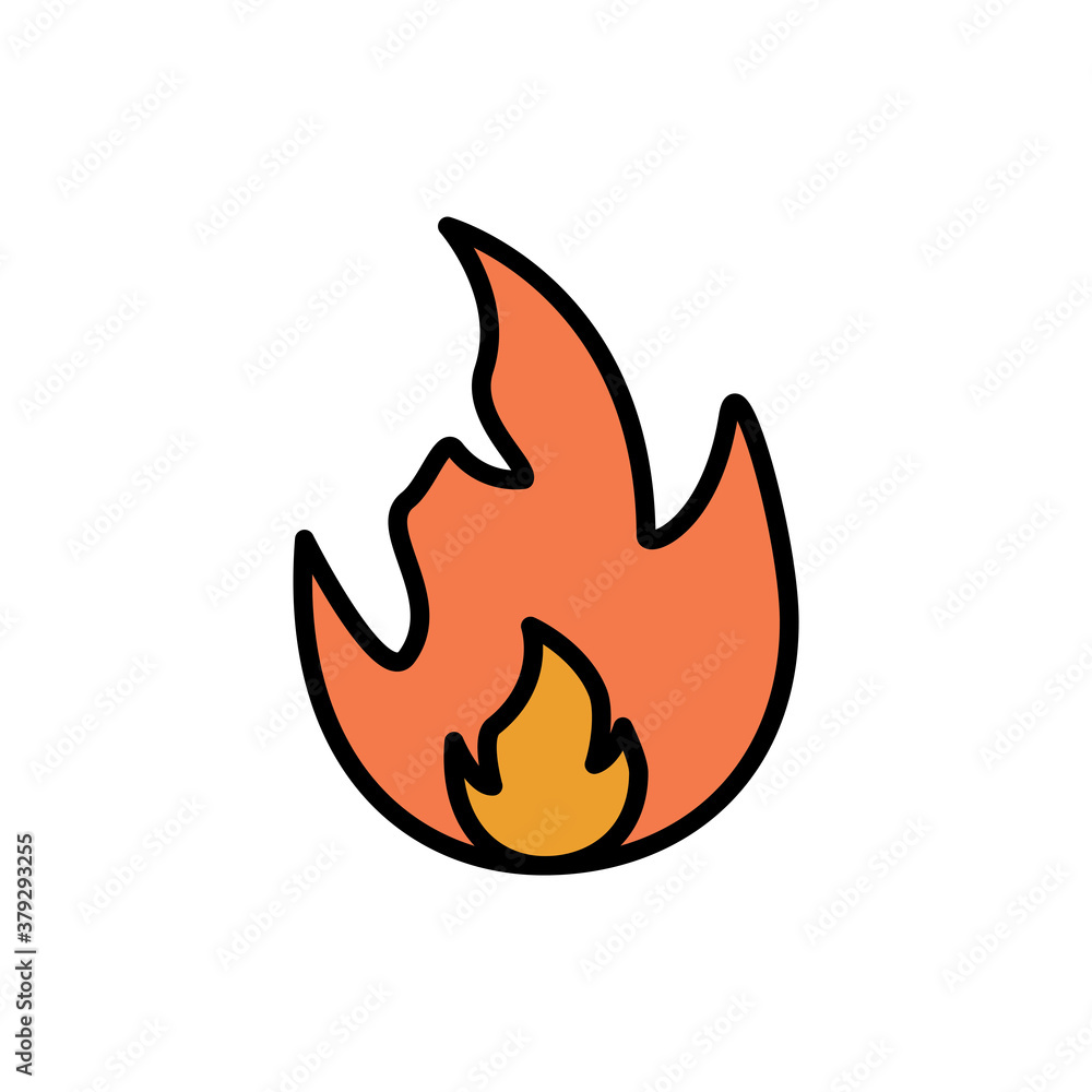 Fire Flat Icon Design Vector Template Illustration Fire Flat Icon Design Vector Template Illustration