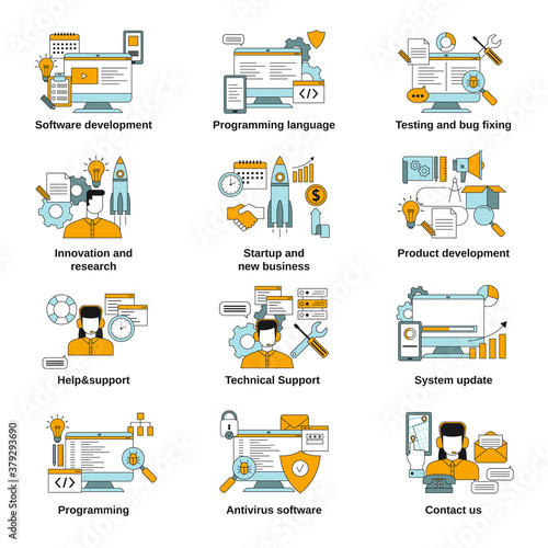 Software development and programming related icons.