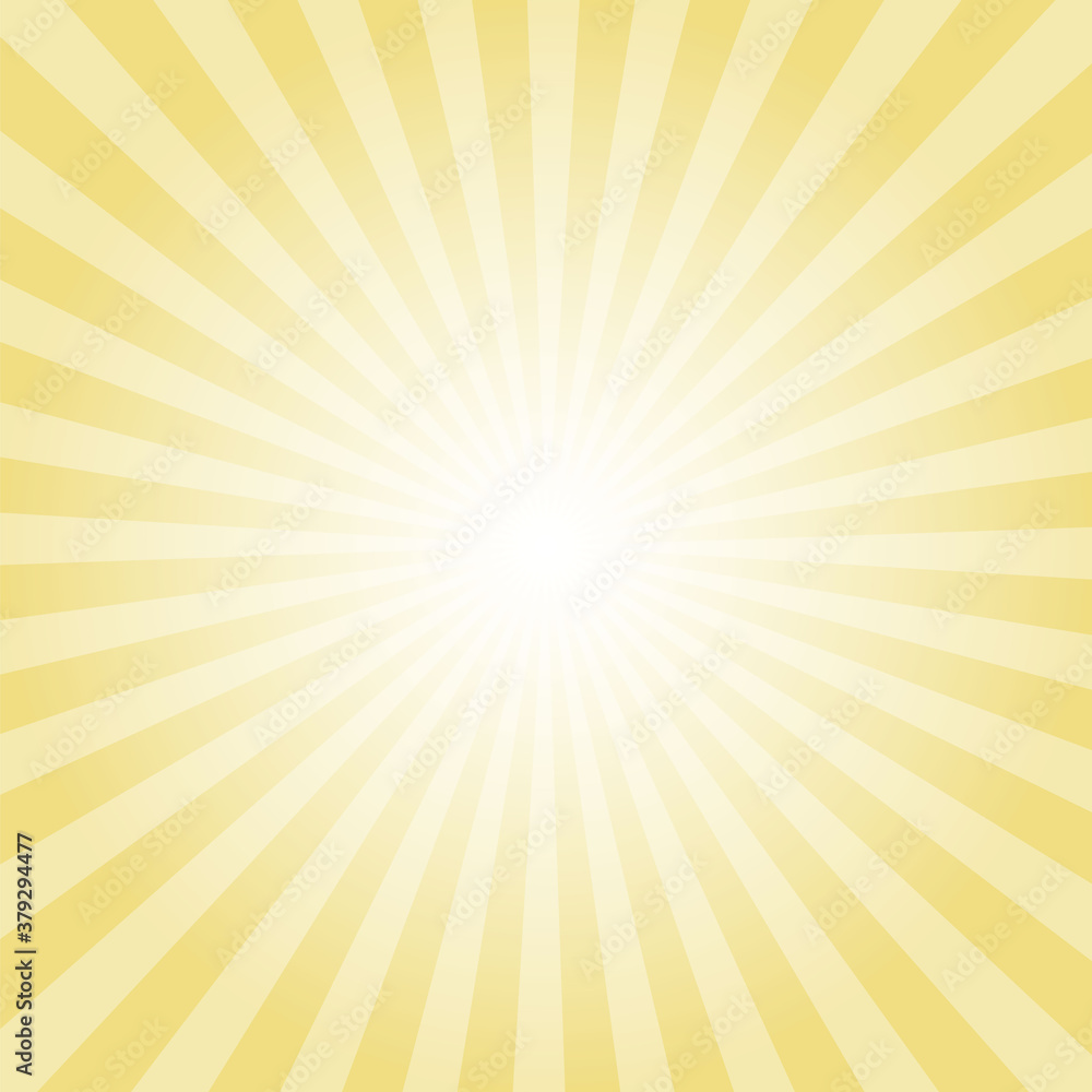 Title: Sunburst background. Pale yellow radiate sun beam burst effect. Sunbeam light flash boom. Sunrise glow burst. Solar radiance glare, retro design illustration. Title: Sunburst background. Pale yellow radiate sun beam burst effect. Sunbeam light flash boom. Sunrise glow burst. Solar radiance glare, retro design illustration.